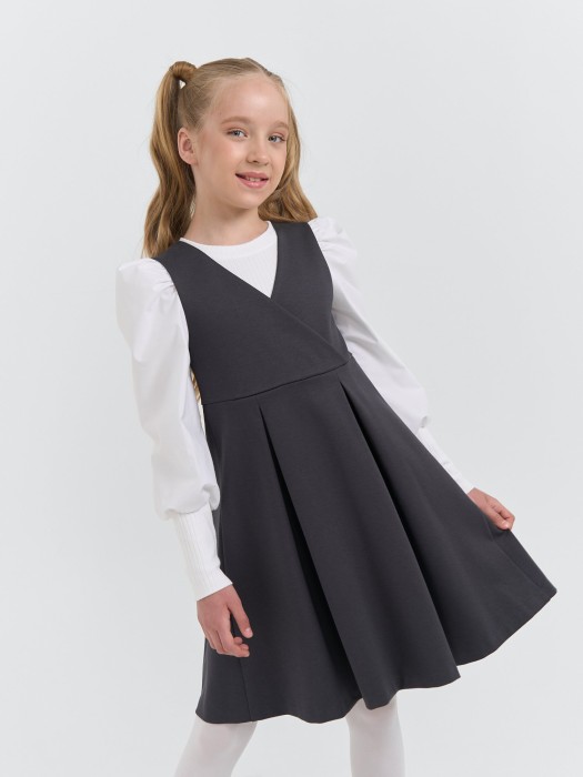 сарафан приталенный "графит" 7+ от бренда bungly вид слева