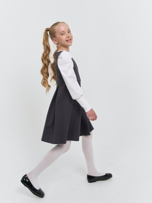 сарафан приталенный "графит" 7+ от 8 до 12 лет с изнаночной стороны