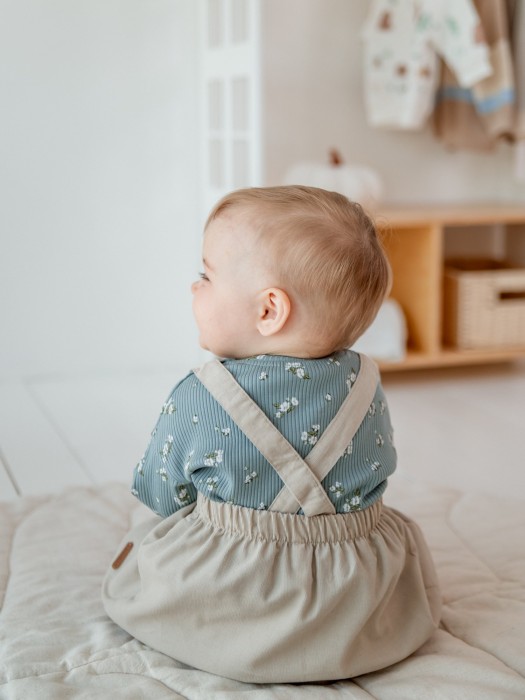 сарафан вельветовый "крем-брюле" 0+ от 1 до 3 лет с изнаночной стороны