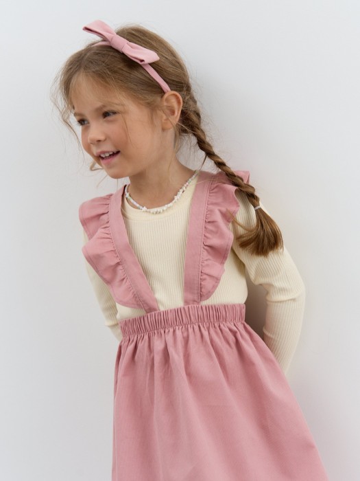 сарафан вельветовый с крылышками "клубничный крем" по цене 1319 руб вид справа