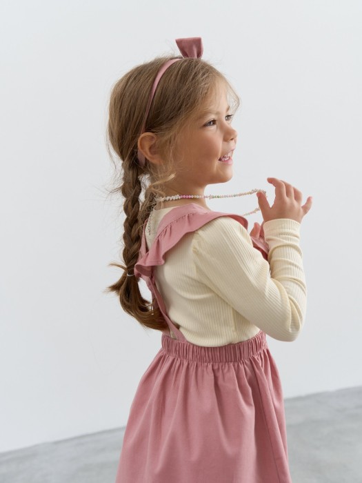 сарафан вельветовый с крылышками "клубничный крем" из россии вид сбоку