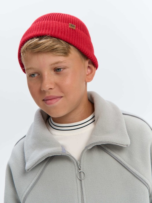 шапка бини хлопковая "томат" 7+ фотография