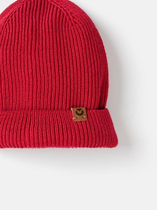 шапка бини хлопковая "томат" 7+ по цене 899 руб вид справа