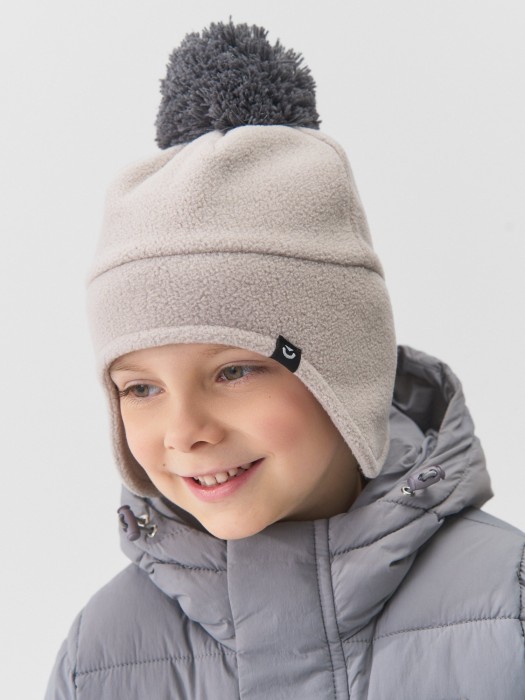 шапка флисовая "металл" из россии вид сбоку