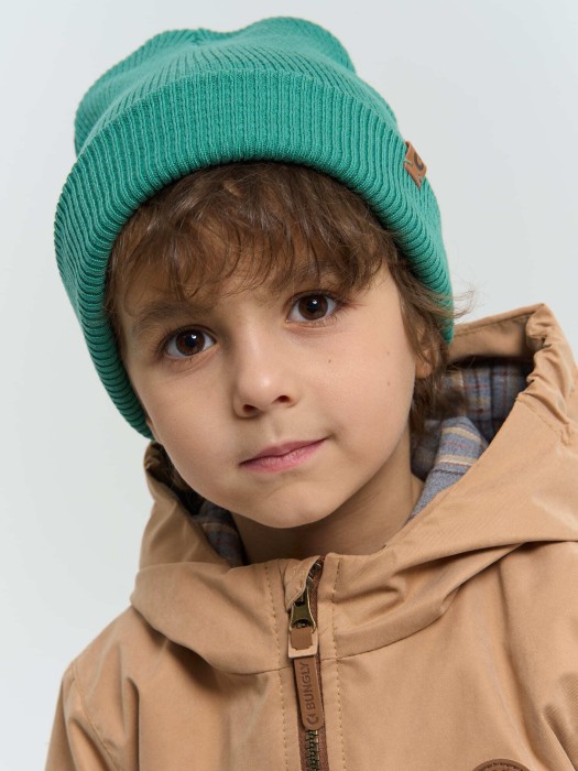 шапка хлопковая двухслойная "полынь" из хлопка спереди