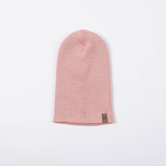 шапка хлопковая двухслойная "пыльная роза" 0+ от бренда bungly вид слева
