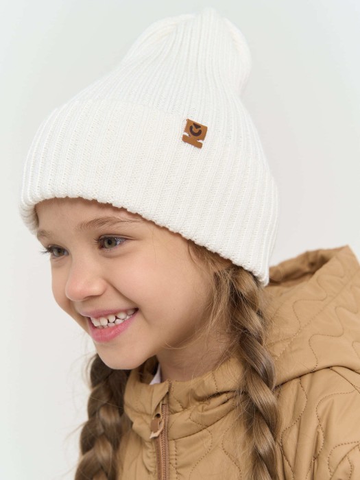 шапка хлопковая однослойная "молоко" от бренда bungly вид слева