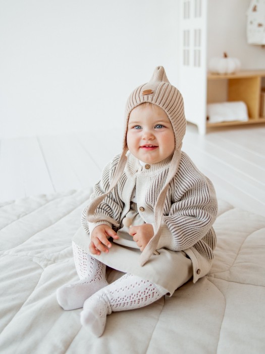 шапка хлопковая однослойная "нюд" 0+ (эльф) из россии вид сбоку