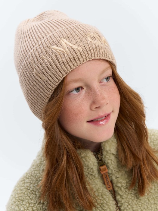 шапка из смесового хлопка с вышивкой "тофу" 7+ из хлопка спереди