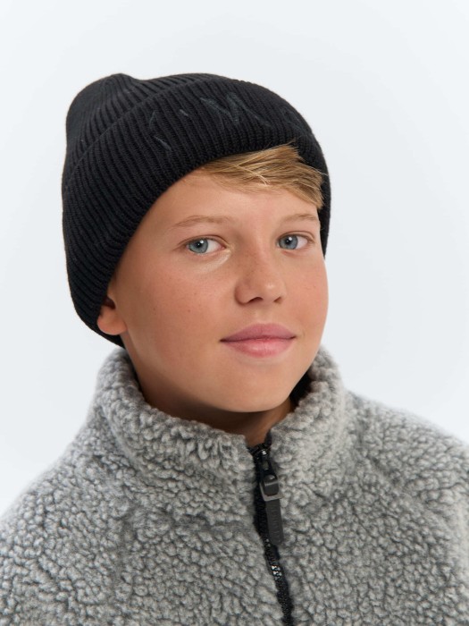 шапка из смесового хлопка с вышивкой "уголь" 7+ фотография