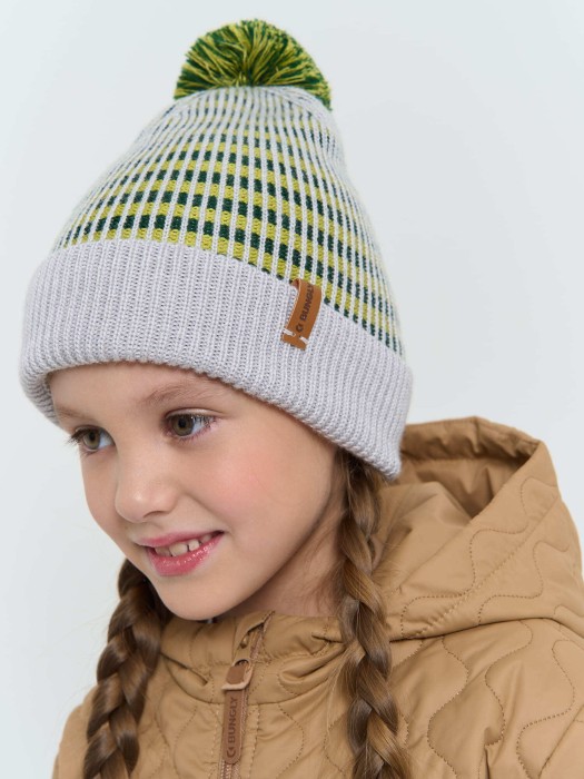 шапка из смесовой шерсти "авокадо" 7+ от бренда bungly вид слева