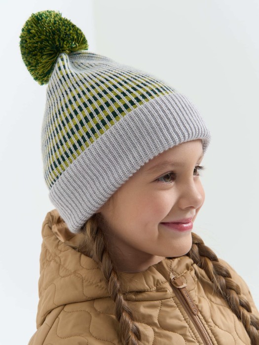шапка из смесовой шерсти "авокадо" 7+ из шерсти спереди
