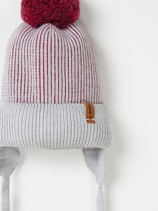 шапка из смесовой шерсти "брусника" на завязках по цене 1799 руб вид справа