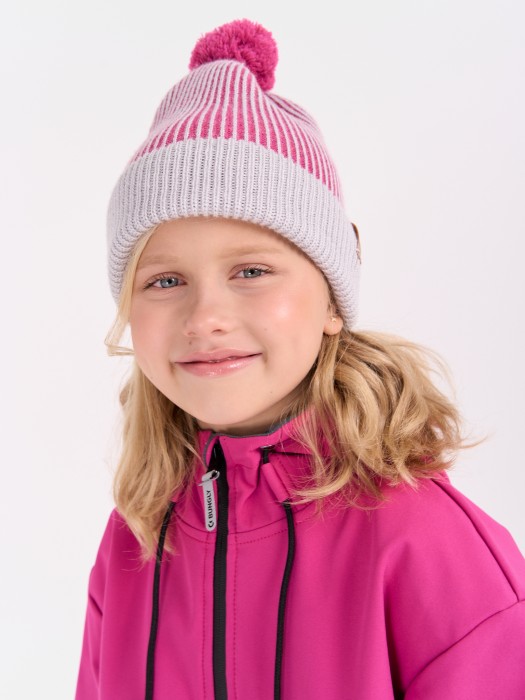 шапка из смесовой шерсти "фуксия" 7+ от бренда bungly вид слева