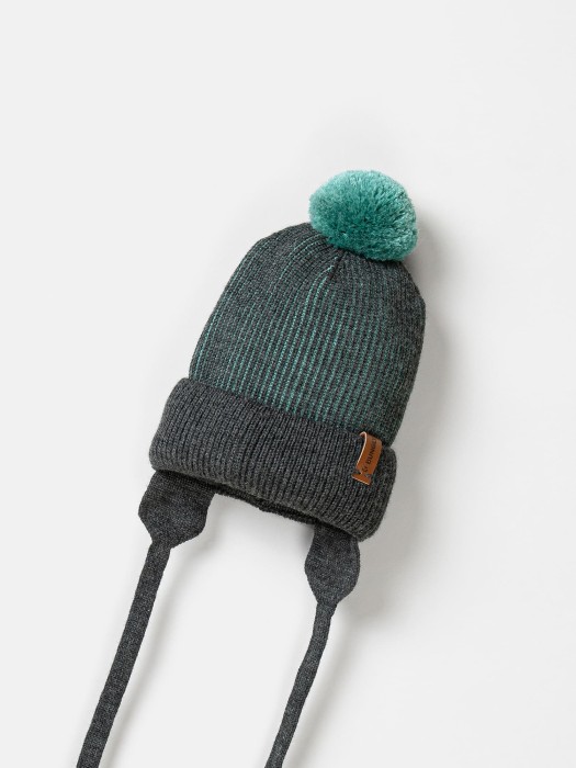 шапка из смесовой шерсти "морская волна" на завязках по цене 1259 руб вид справа