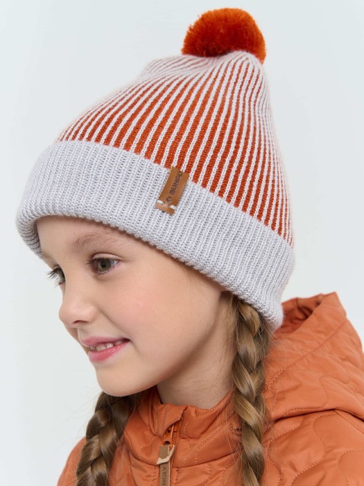 шапка из смесовой шерсти "терракот" 7+ от бренда bungly вид слева