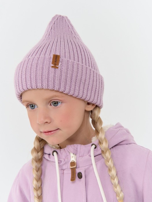 шапка свечка из смесовой шерсти однослойная "вереск" из россии вид сбоку