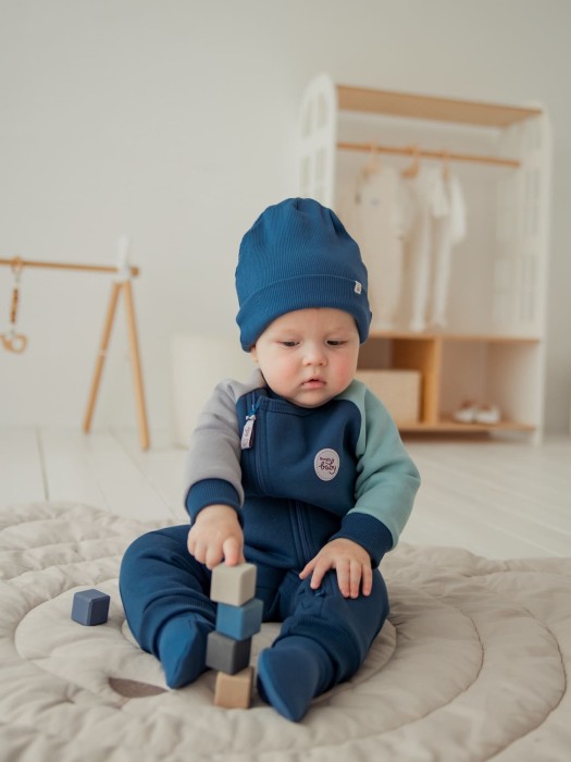 шапка трикотажная "деним" 0+ из россии вид сбоку