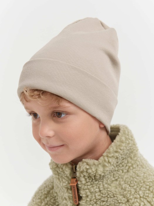 шапка трикотажная двухслойная "какао" из трикотажа спереди