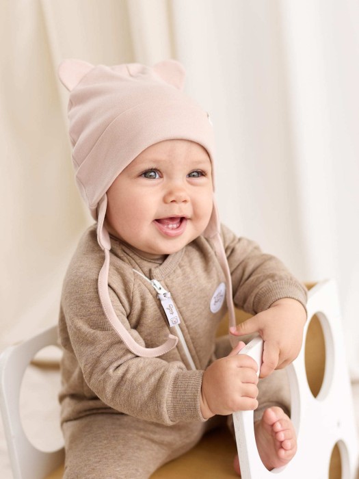 шапка трикотажная двухслойная "крем-брюле" 0+ из россии вид сбоку