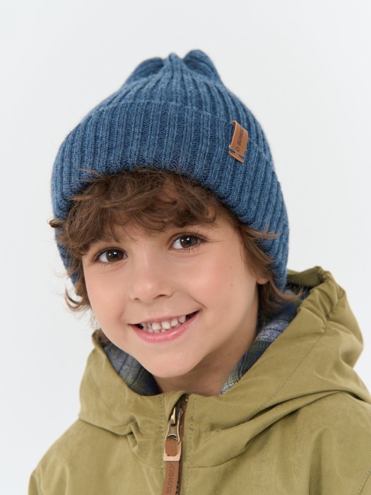 шапка тыква из смесовой шерсти однослойная "деним" по цене 1799 руб вид справа