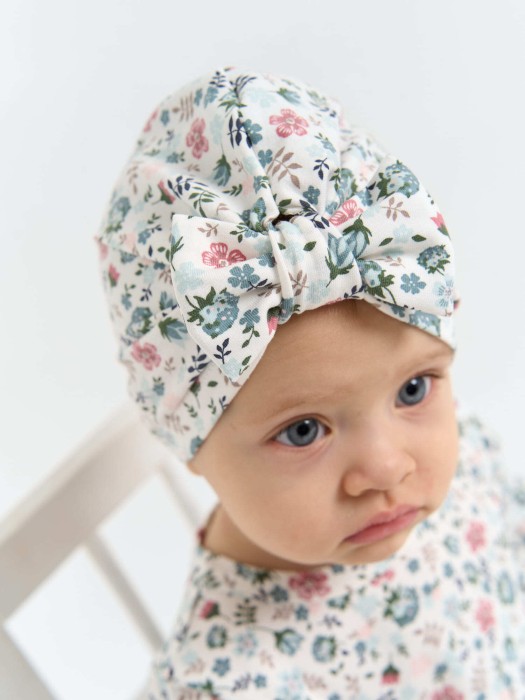 шапка тюрбан "цветы" 0+ фотография