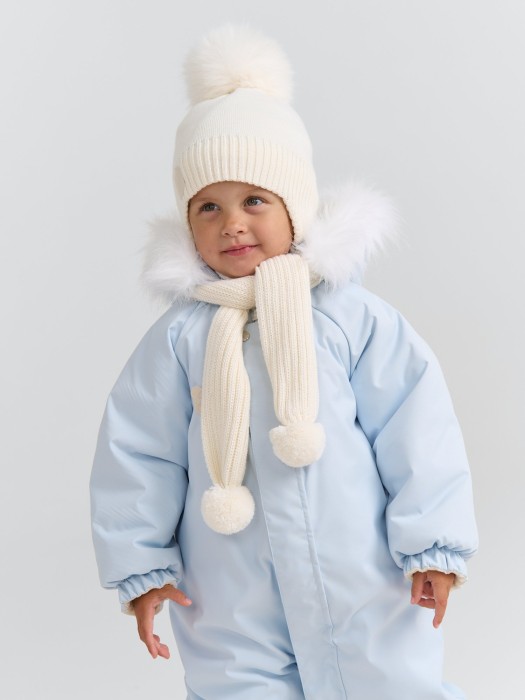 шарф из смесовой шерсти "снежок" 0+ от бренда bungly вид слева