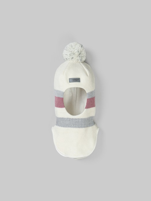 шлем демисезонный из смесовой шерсти колор блок "экрю" от бренда bungly вид слева