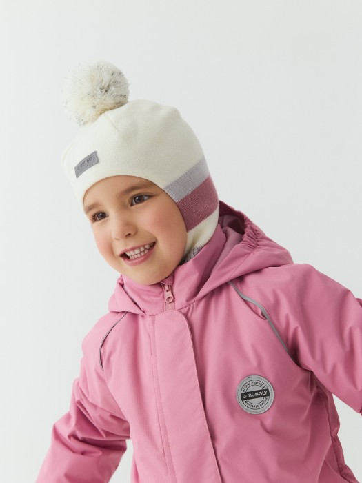 шлем демисезонный из смесовой шерсти колор блок "экрю" по цене 2099 руб вид справа