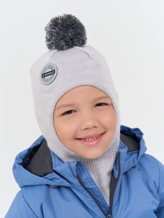 шлем демисезонный из смесовой шерсти "жемчуг" от бренда bungly вид слева