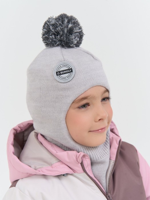 шлем демисезонный из смесовой шерсти "жемчуг" из шерсти спереди