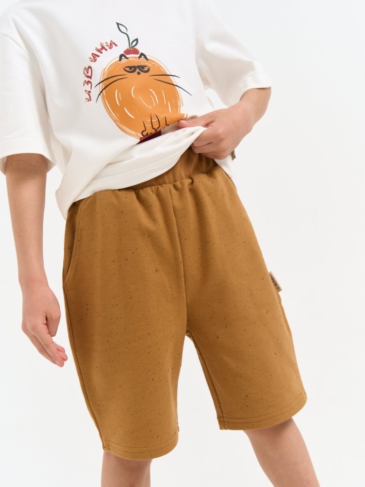 шорты бермуды "орех" от бренда bungly вид слева