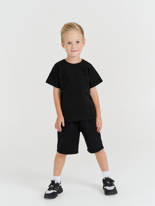 шорты бермуды "уголь" от бренда bungly вид слева