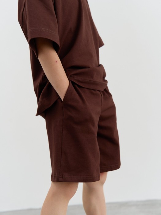 шорты "каштан" от бренда bungly вид слева