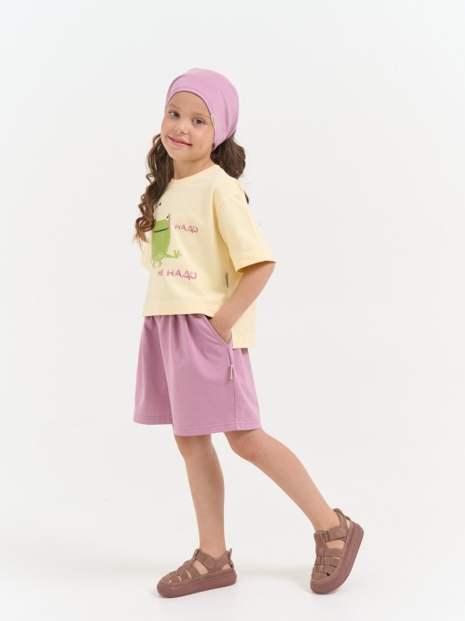 шорты трикотажные "орхидея" из трикотажа спереди