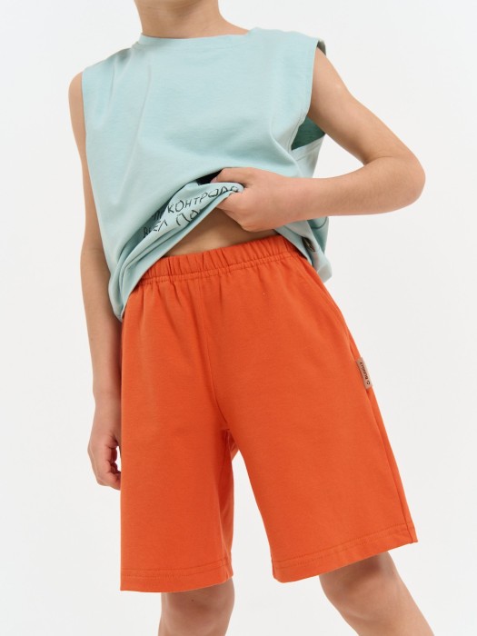 шорты трикотажные "терракот" от бренда bungly вид слева