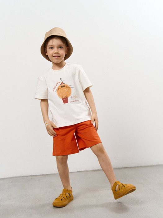 шорты трикотажные "терракот" из трикотажа спереди