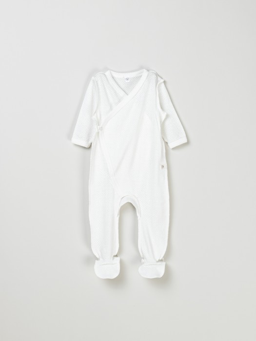 слип на кнопках "молоко" из ажурного хлопка 0+ фотография