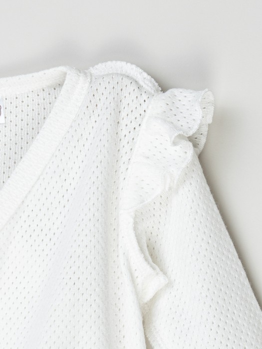 слип на кнопках с крылышками "молоко" из ажурного хлопка 0+ по цене 1999 руб вид справа