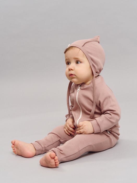 слип на молнии "кокос" 0+ от бренда bungly вид слева