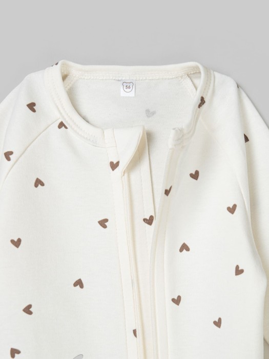 слип на молнии "сердечки" 0+ из проверенных материалов спереди