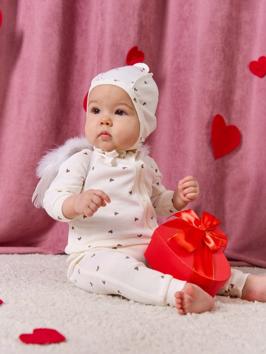 слип на молнии "сердечки" 0+ универсального стиля с лицевой стороны