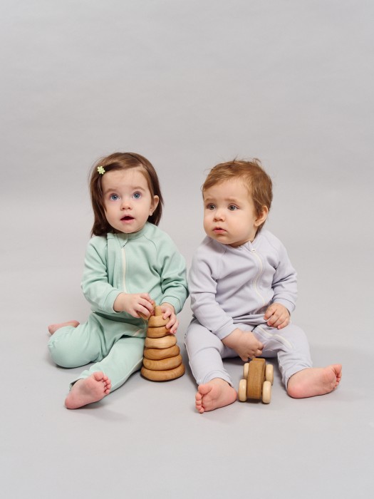 слип на молнии "шалфей" 0+ из россии вид сбоку