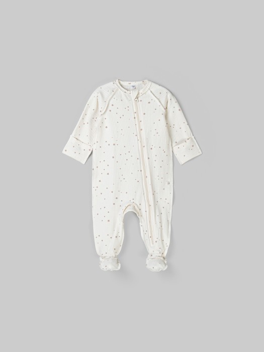 слип с закрытой ножкой "бежевые звезды" 0+ от бренда bungly вид слева