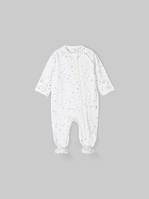 слип с закрытой ножкой "голубые звезды" 0+ от бренда bungly вид слева