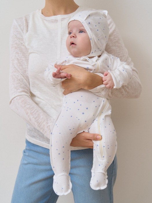 слип с закрытой ножкой "голубые звезды" 0+ из россии вид сбоку