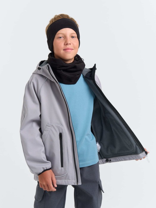 снуд флисовый "уголь" 7+ спортивного стиля с лицевой стороны