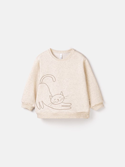 свитшот "айвори" с вышивкой утепленный от бренда bungly вид слева