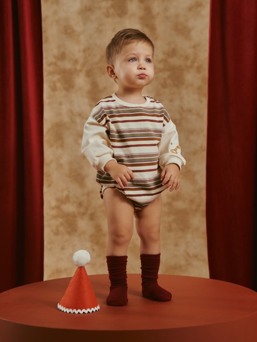 свитшот боди "полоска" 0+ от бренда bungly вид слева