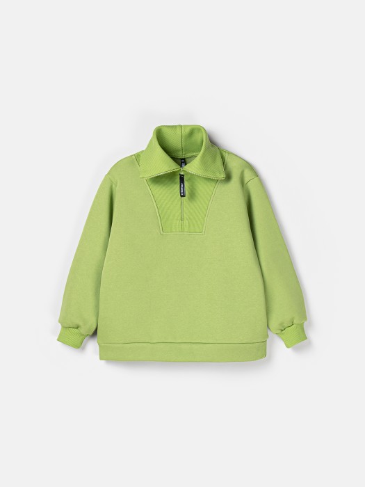 свитшот "лайм" утепленный 7+ от бренда bungly вид слева